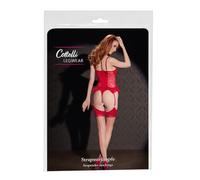 Ropa interior erótica de cuero y látex para mujer marca Cottelli POŃCZOCHY STOCKINGS SKIN/RED 4