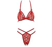 Cottelli - set de sujetador de encaje abierto (rojo) - L
