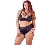 Ropa interior erótica de cuero y látex para mujer marca Cottelli ZESTAW UNDERWIRED BRA SET 90F/XL
