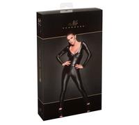 Ropa interior erótica de cuero y látex para mujer marca Noir Overall Zip S