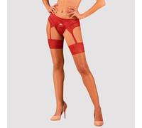Ropa interior erótica de cuero y látex para mujer marca OBSESSIVE Obsessive - Lacelove Medias De Encaje Rojo Xl/Xxl