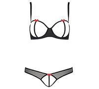Ropa interior erótica de cuero y látex para mujer marca PASSION WOMAN SETS PASSION HEIDI SET DOS PIEZAS S/M