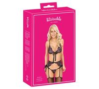 Besable - conjunto de sujetador bordado rosa-lila (negro) - L/XL