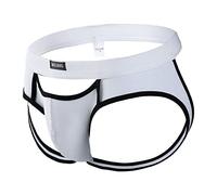 Ropa interior erótica para hombre calzoncillos ahuecados novedad moda, Blanco, L