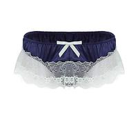 Ropa interior erótica para hombre de encaje para hombres ropa interior transparente sexy ropa interior gay transpirable tanga bragas ropa interior deportiva regalo 2025, marine, L