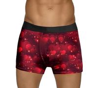 Ropa interior estampada para hombre, estilo San Valentín, burbuja roja, rosa de amor especial, cintura media, Vino, XL