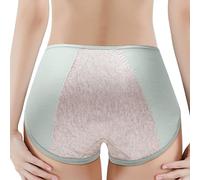 Ropa interior fisiológica para mujer entrepierna cintura media fuga lateral pantalones higiénicos pantalones menstruales pantalones menstruales pantalones fisiológicos, Verde claro., L