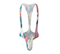 Ropa Interior Hombre Sexy - Hombres Impreso Ropa Interior Calzoncillos Tirantes Tanga Elegante Bikini Sexy Singlet Body Bragas (Watermelon Red XL)