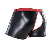 Ropa Interior Masculina - Calzoncillos Lencería Body Artificial Cuero Hombres Íntimos Abiertos (Red L)