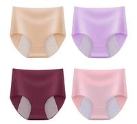 Ropa Interior Menstrual higroscópica y de algodón de Talla Grande y Cintura Alta para Mujer, Pantalones menstruales de Cintura Alta Bragas Algodón Mujer Pack Dim Braga Alta (C, XXXXL)