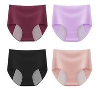 Ropa Interior Menstrual higroscópica y de algodón de Talla Grande y Cintura Alta para Mujer, Pantalones menstruales de Cintura Alta Bragas Algodón Mujer Pack Dim Braga Alta (B, XXXL)