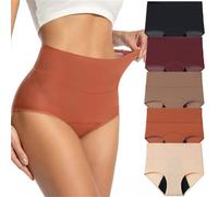 Ropa interior moldeadora con control de abdomen para mujer, cintura alta, algodón suave, sin costuras, moldeadora, cobertura completa, adelgazante, 5pcs-b, XL