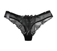 Ropa Interior Mujer 2026 Mujeres Bordado Floral Hueco Cintura Baja Calzoncillos Corte Abierto Masaje Tanga Abdominal Calzoncillos Pantys Abdomen Camino Bragas 2026 Para Mujeres, Negro , talla única