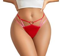 Ropa Interior Mujer - Lencería Sexy para El Hogar Ropa Interior para Relajarse Conjunto De Braguitas con Espalda En T Ideal para Todas Las Estaciones Ideal para Tardes Y Citas Nocturnas (Red S)