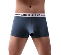 Ropa interior para hombre, calzoncillos bóxer, calzoncillos tipo bóxer para hombre, cintura media, pantalones cortos retro, elásticos, sin costuras, con funda para el pene, ropa interior ligera, ropa