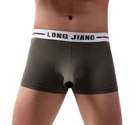 Ropa interior para hombre, calzoncillos bóxer, calzoncillos tipo bóxer para hombre, cintura media, pantalones cortos retro, elásticos, sin costuras, con funda para el pene, ropa interior ligera, ropa