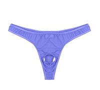 Ropa interior para hombre con parte delantera de bikini micro ropa interior con agujero en tanga ropa interior medias lencería, morado, Talla única
