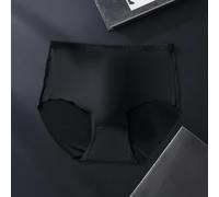 Ropa interior para hombre Transpirable Secado Rápido Sin Costuras Hielo Seda Slip 3D Bolsa Plus Tamaño Elástico Color Sólido para Verano Diario Beige XL(3XL Black)