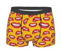 Ropa interior para hombres y mujeres, sonriendo y morder sus labios rojos, calzoncillos tipo bóxer suaves para hombre, calzoncillos tipo bóxer de primera calidad para hombre, Como se muestra en la