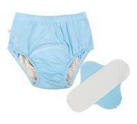 Ropa interior para incontinencia para mujer, ropa interior a prueba de fugas para mujer, incontinencia, pantalones de incontinencia lavables con área absorbente frontal reutilizable,Azul,XL