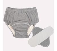 Ropa interior para incontinencia para mujer, ropa interior a prueba de fugas para mujer, incontinencia, pantalones de incontinencia lavables con área absorbente frontal reutilizable,Gris,M