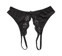Ropa interior para mujer 2026 Tanga de archivo abierto transparente frontal trasero abierto archivo encaje borde cintura baja bragas abdomen calzoncillos pantys abdomen camino ropa interior de algodón