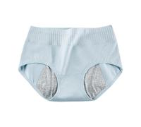 Ropa interior para mujer, bragas menstruales a prueba de fugas, 4 bragas menstruales a prueba de fugas, bragas menstruales negras para niñas y adolescentes, azul claro, L