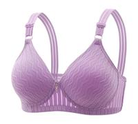 Ropa interior para mujer bralettes transpirable sin aros para todos los días con cobertura completa Top Mujer, Violeta Claro, 42