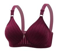 Ropa interior para mujer bralettes transpirable sin aros para todos los días con cobertura completa Top Mujer, Vino, 46