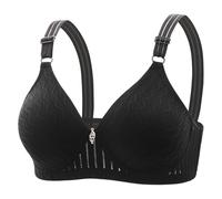 Ropa interior para mujer bralettes transpirable sin aros para todos los días con cobertura completa Top Mujer, Negro , 38