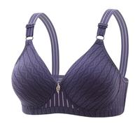 Ropa interior para mujer bralettes transpirable sin aros para todos los días con cobertura completa Top Mujer, azul, 42
