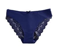 Ropa interior para mujer, calzoncillos de encaje, braguitas brasileñas acanaladas, sexy, transpirable, ropa interior suave, ropa interior hipster, paquete múltiple, azul oscuro, S