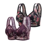 Ropa interior para mujer, con botones frontales optimizados, para levantamiento y flacidez de los pechos laterales para mujeres medias y ancianas, con talla más grande, 180 Catties, brasier deportivo