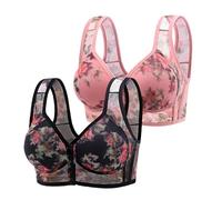 Ropa interior para mujer, con botones frontales optimizados, para levantamiento y flacidez de los pechos laterales para mujeres medias y ancianas, con talla más grande, 180 Catties, brasier deportivo