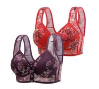 Ropa interior para mujer, con botones frontales optimizados, para levantamiento y flacidez de los pechos laterales para mujeres medias y ancianas, con talla más grande, 180 Catties, brasier deportivo