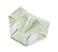 Ropa interior para mujer, ropa interior para mujer, cintura alta, periodos menstruales, ropa interior a prueba de fugas, transpirable, alternativa a los tampones, Verde claro., L