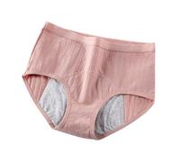 Ropa interior para mujer, sin costuras, cómoda para períodos menstruales, cintura alta, menstruación, ropa interior a prueba de fugas, transpirable, braga, Rosa claro., L