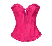 Ropa interior para novia, corsé push-up, parte superior de encaje para mujer, control de abdomen, moldeador con base de varillas de gel para mayor comodidad y estilo, Rosa intenso., XS
