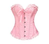 Ropa interior para novia, corsé push-up, parte superior de encaje para mujer, control de abdomen, moldeador con base de varillas de gel para mayor comodidad y estilo, Rosa., XS