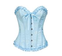 Ropa interior para novia, corsé push-up, parte superior de encaje para mujer, control de abdomen, moldeador con base de varillas de gel para mayor comodidad y estilo, azul, M