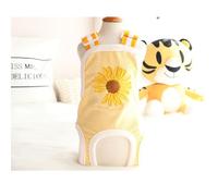 Ropa Interior para Prevenir El Acoso A Perros Domésticos Perras Pequeñas Y Medianas Pañal Fisiológico con Tirantes Ajustables(Yellow Daisy,S)