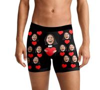 Ropa interior personalizada con motivos de San Valentín para parejas - Ropa interior personalizada con humor y estampado de San Valentín, Negro , S