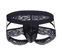 Ropa interior sexy para hombre gay Sissy encaje correa abierta bolsa aliento bikini hueco bragas masculinas transpirable pantalones