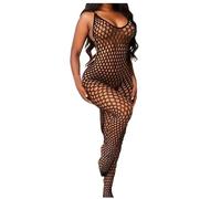 Ropa Interior Sexy para Mujer Mono Sexy Hueco de Rejilla Ropa Interior de Malla Ajustada Sexy Mujer Eróticos Lenceria Erótico Mujer Agujero Sujetadores Transparentes (Black, One Size)