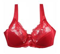Ropa interior Sexy Set 38/85 40/90 42/95 44/100 46/105 BCDEF Cup BH Sexy Spitzen-BH für Damen Dessous Übergröße Mark T Shirt, rojo, 85F