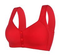 Ropa interior Técnica Mujer Shaped Cup Front Bra Without Wires Chaleco Style Plus Size Bra Leggings Yoga Polar, rojo, 50