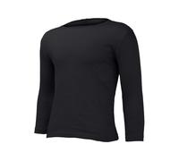 Ropa interior térmica acolchada y gruesa de invierno para hombre, talla grande, se puede llevar fuera de la parte superior de la camiseta de color sólido de comercio exterior de talla grande, Negro, L