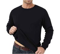 Ropa interior térmica acolchada y gruesa de invierno para hombre, talla grande, se puede llevar fuera de la parte superior de la camiseta de comercio exterior de color sólido de los años 40 y