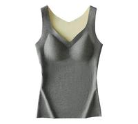 Ropa interior térmica, camiseta térmica de invierno para mujer, camiseta térmica sin mangas con forro polar con cuello en V, cómoda, gruesa y suave para climas fríos