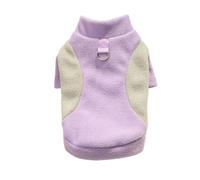 Ropa Interior térmica de Cuello Alto for Perros pequeños como Teddy y Bichon Frise de otoño e Invierno con Bloqueo de Color y Correa.(W6,L Chest Circ45cm 8-12jin)